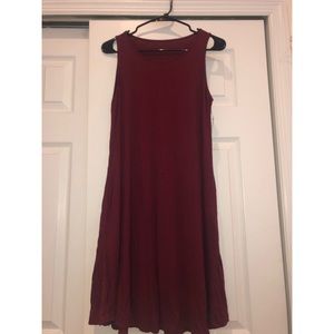 Maroon long, t-shirt dress